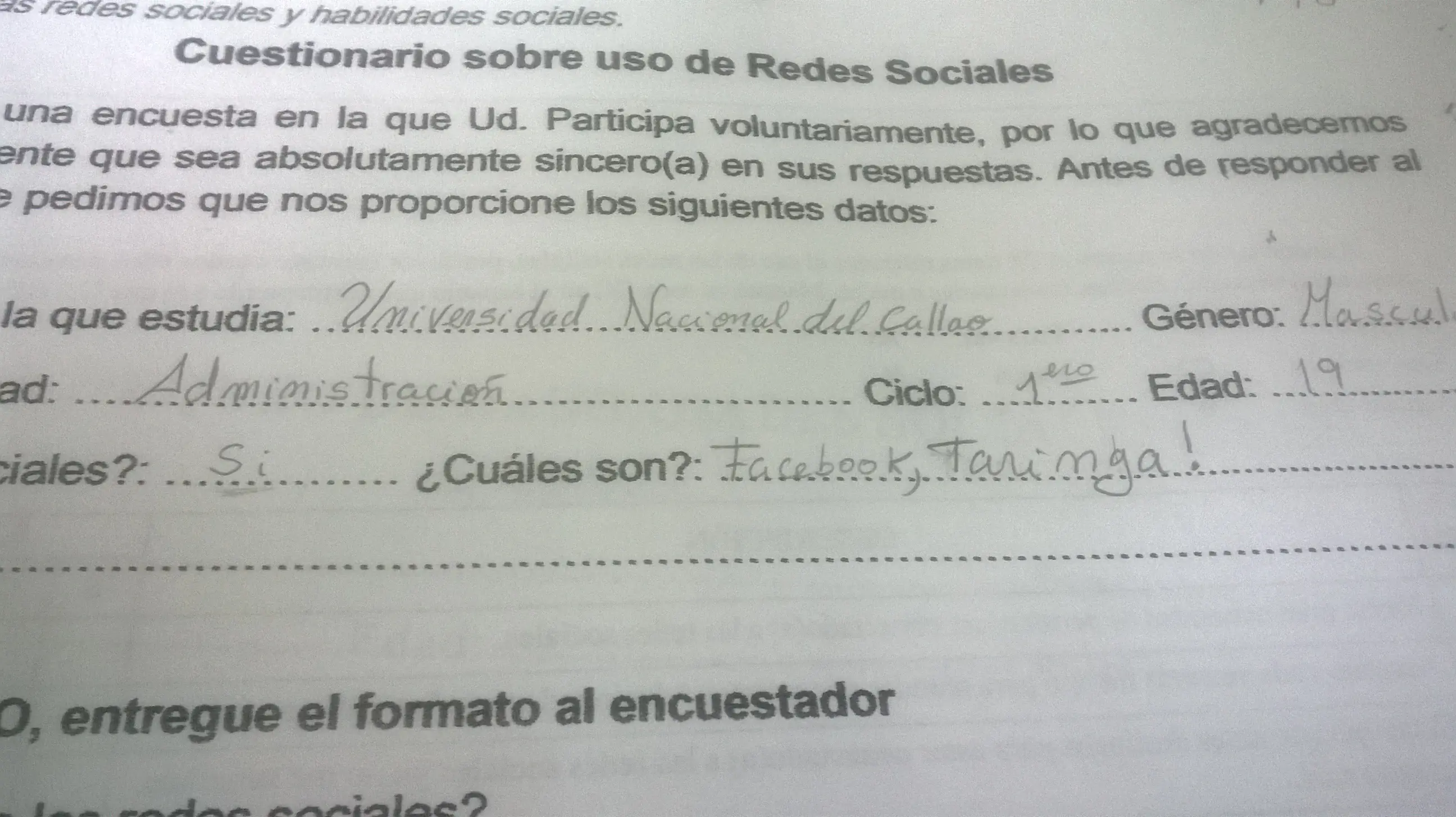 puse que soy taringuero en una encuesta y te lo cuento