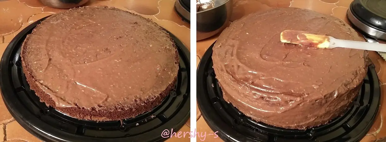 el pastel con los chocolatitos esos