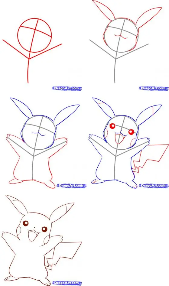 Como dibujar a Pikachu