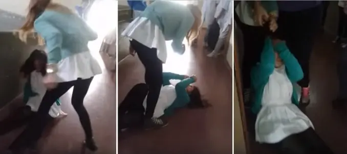 Brutal pelea entre alumnas por fotos hot