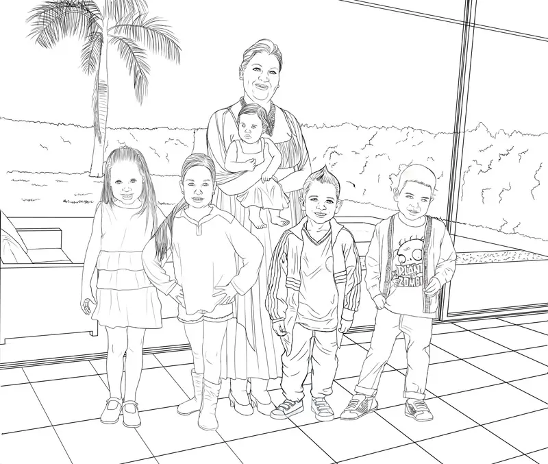 Dibujo familia estilo comic