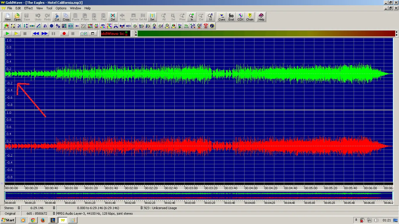 Aumentar decibeles goldwave