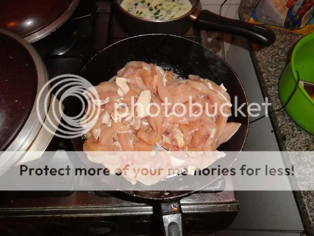 [Foto receta] Pollo a la crema de verdeo con puré!