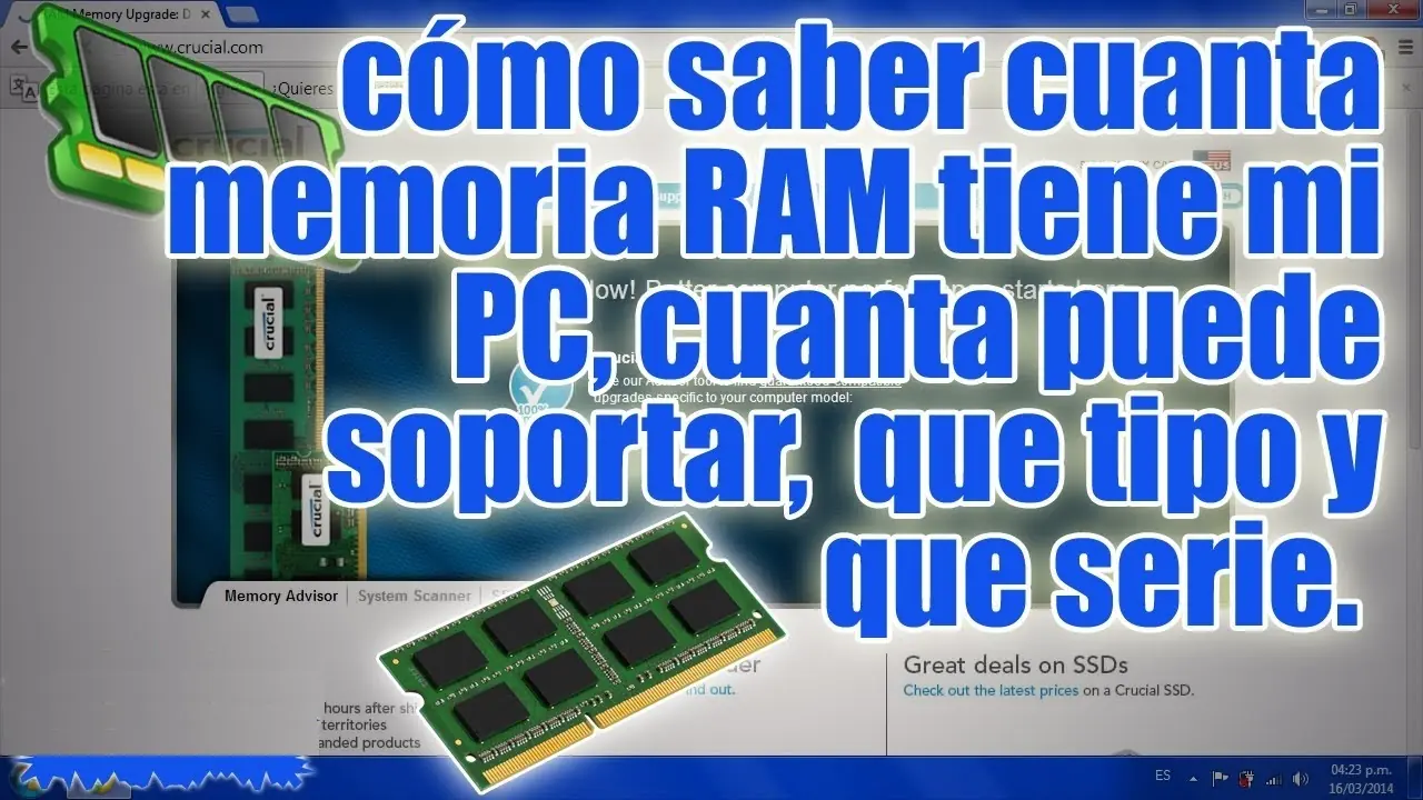 Como saber cuánta memoria RAM soporta mi PC o laptop.