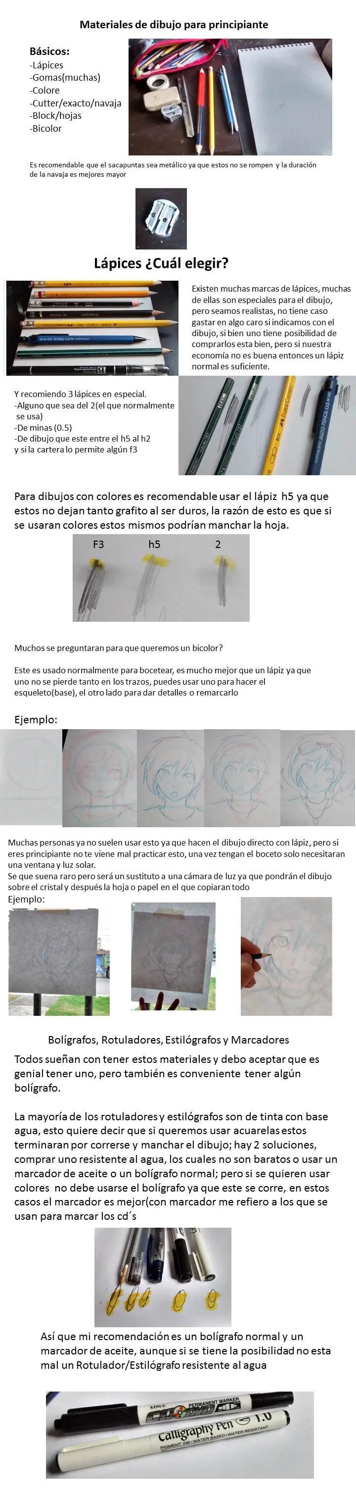 Tutorial de dibujo para principiantes, Materiales part. 1