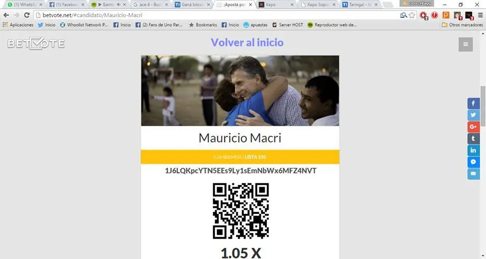 Aposte 100 bits a que gana macri y te lo tromues