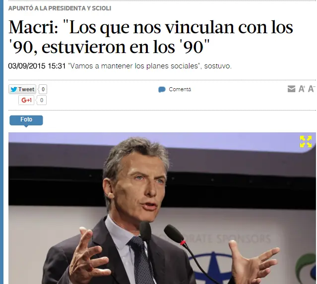 Macri y los 90, lince que no te engañen