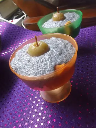 Semillas chia con boniato y manzana en almibar