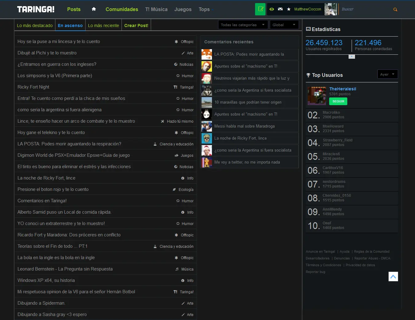 Taringa V6 Dark/Night version [Firefox/Chrome]
