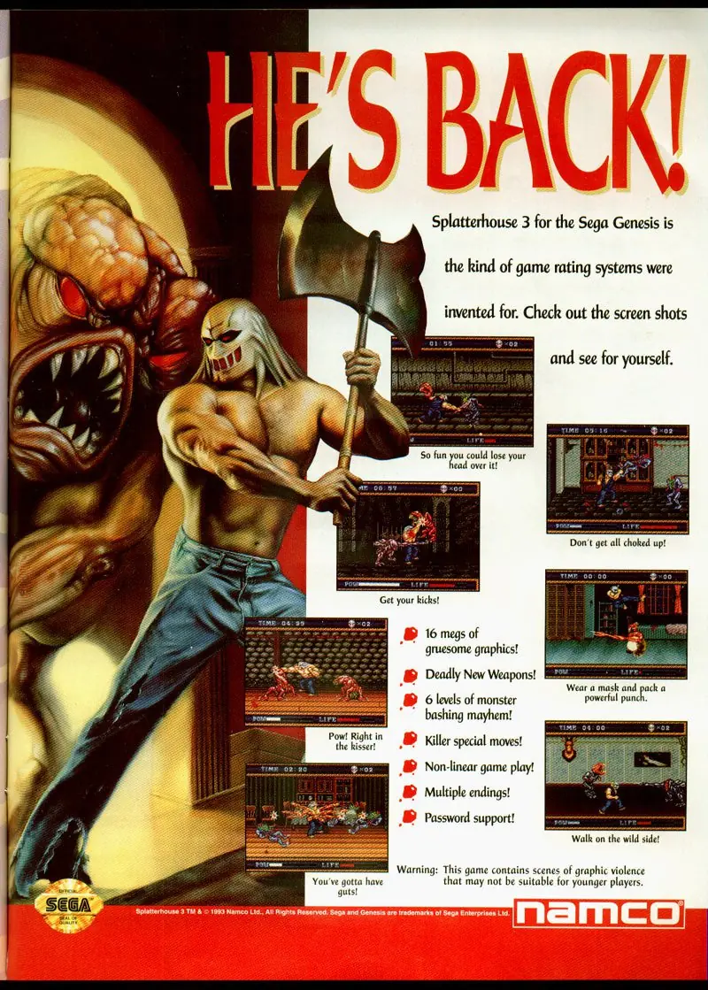 Splatterhouse ¿El primer juego gore de la historia?