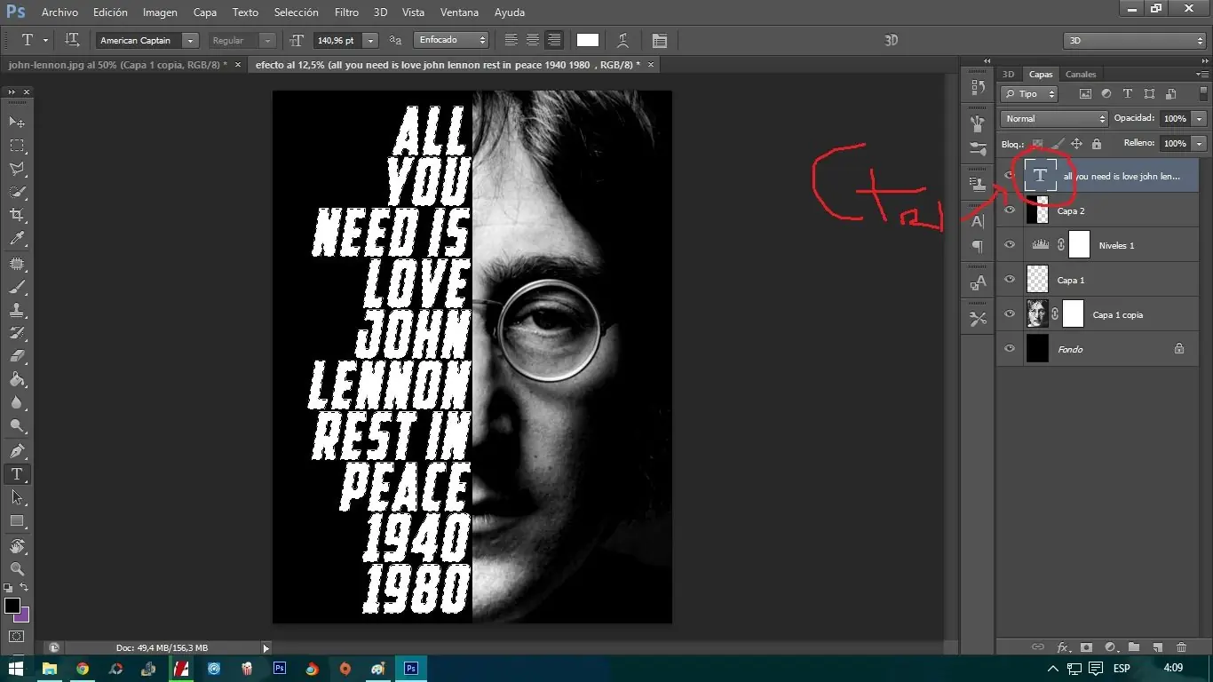 Photoshop para principiantes parte 1: Efecto texto retrato