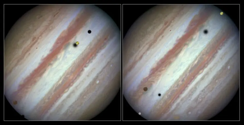 Telescopio Hubble captura imágenes de las lunas de Júpiter