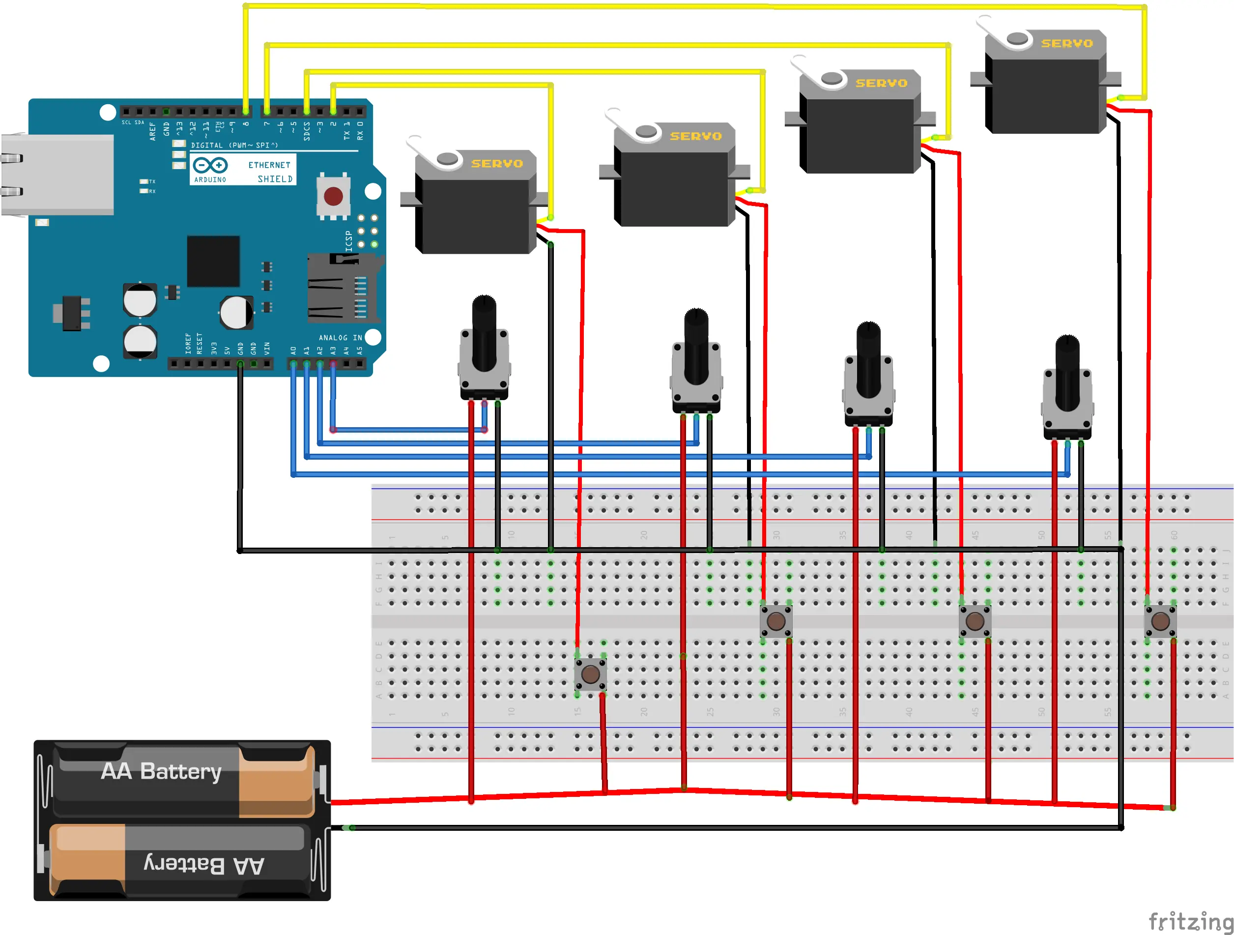 Circuito para un brazo robótico
