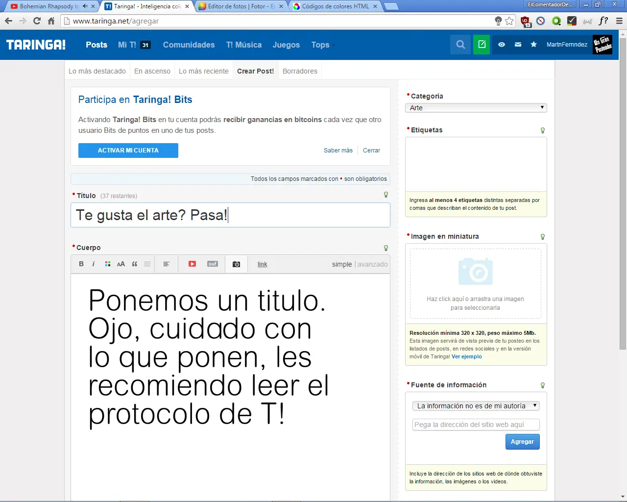 Sos nuevo en T! Y no sabes manejarte? Pasa! (Parte 1)
