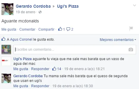 Ugi´s Pizza, te banco a muerte