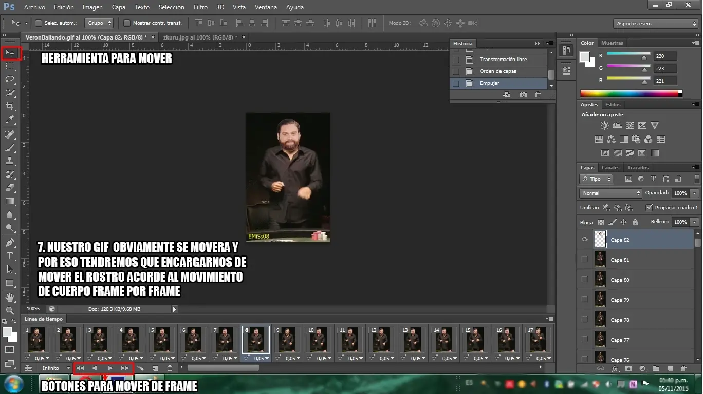 ponerle cara a un gif