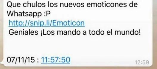 Peligroso mensaje de WhatsApp Peligroso mensaje de WhatsApp