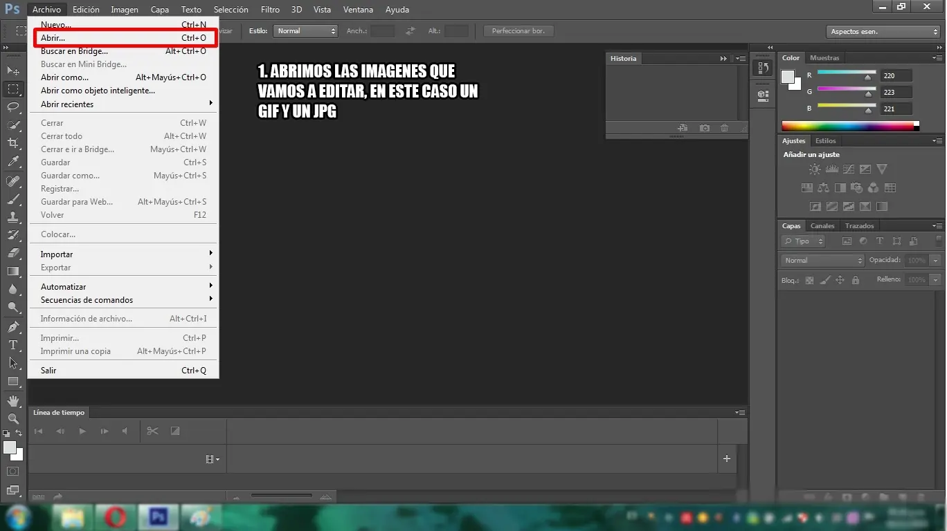 crear gif con photoshop