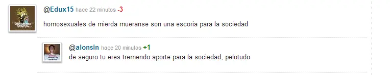 Taringa lleno de homofobia