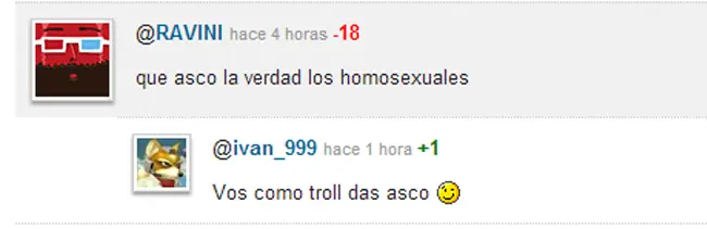 comentarios ofensivos