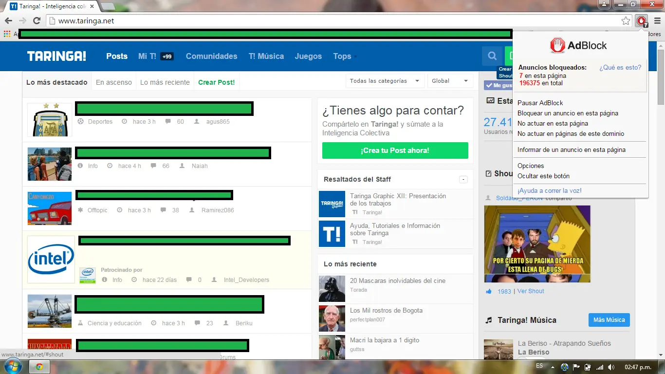 También desactivé el AdBlock y así me fue...