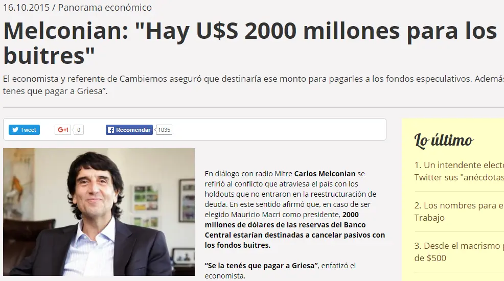 Melconian todavia no asumio y ya anuncio una Devaluacion