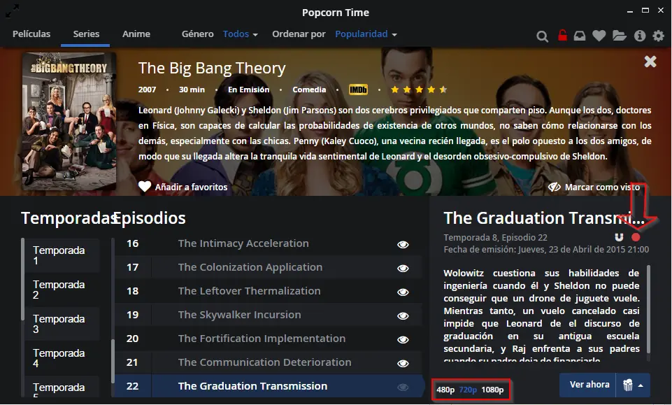 Descarga peliculas y series gratis [Popcorn Time]