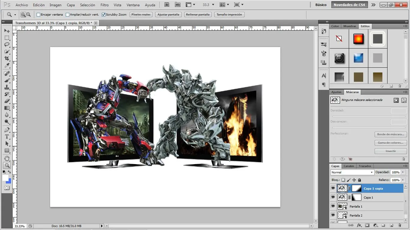 [Tutorial] Objetos saliendo de Pantalla 3D en Photohop