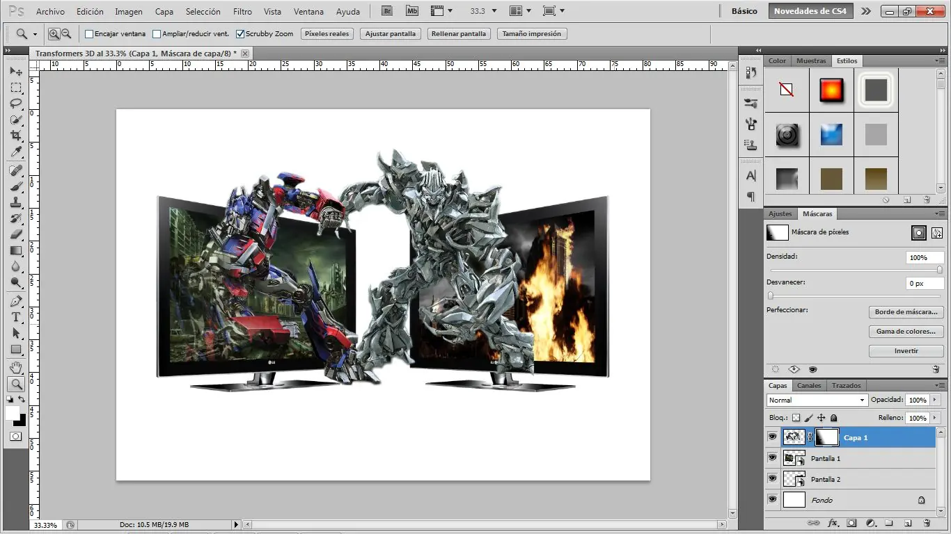 [Tutorial] Objetos saliendo de Pantalla 3D en Photohop