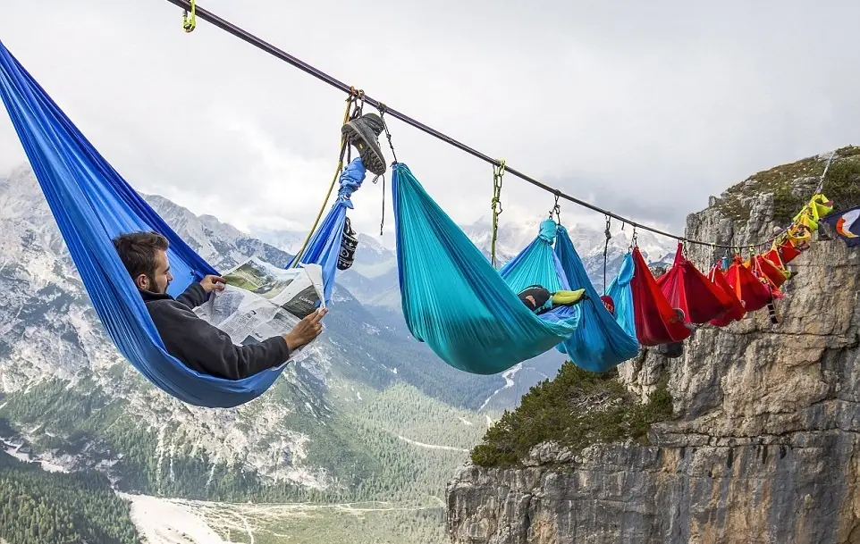 hamacas a 50 metros de altura relajación extrema