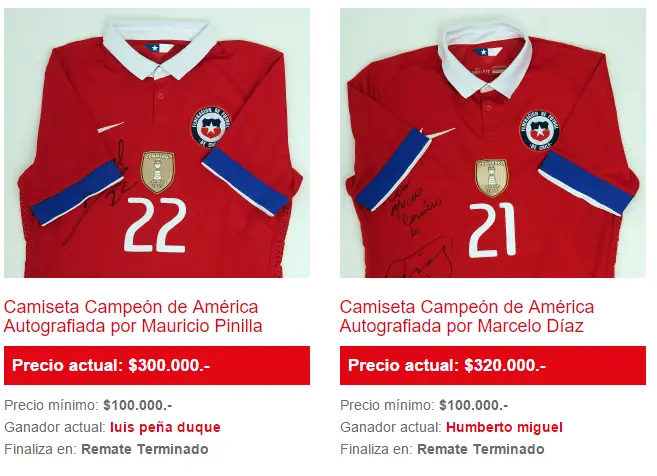 Remate Teleton Camisetas de la seleccion chilena