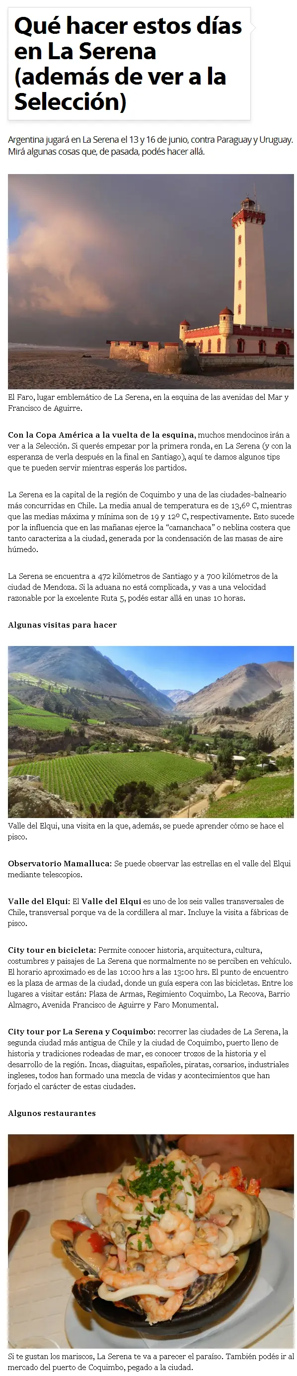 Qué hacer en La Serena (además de ver a la Selección)