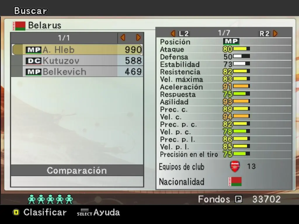 Mi humilde equipito de la Liga Master del PES 6