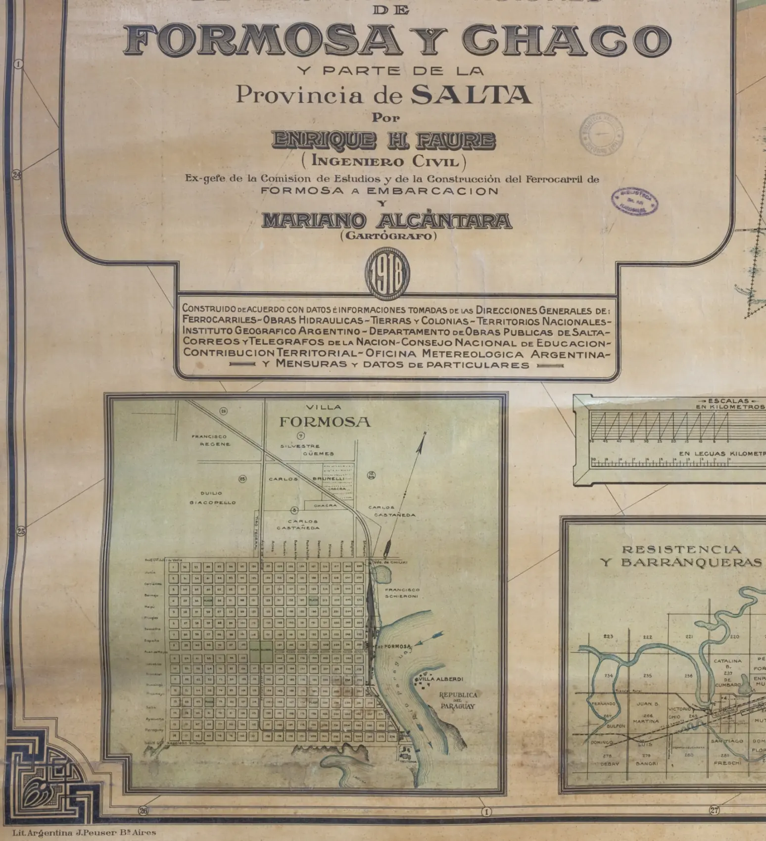 Mapa Faure, Enrique H. -1918