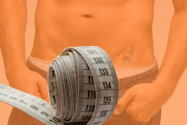 Dan cintas métricas para medir el pene