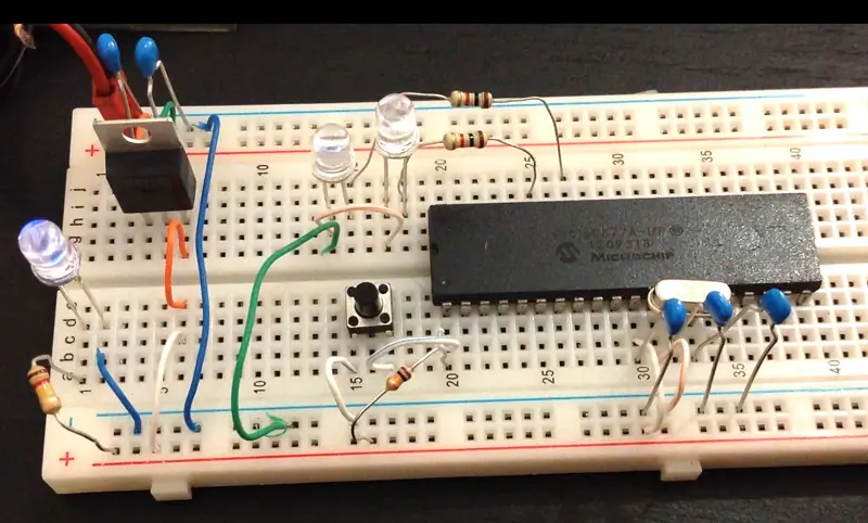 secuencia de leds con pic 16f877a