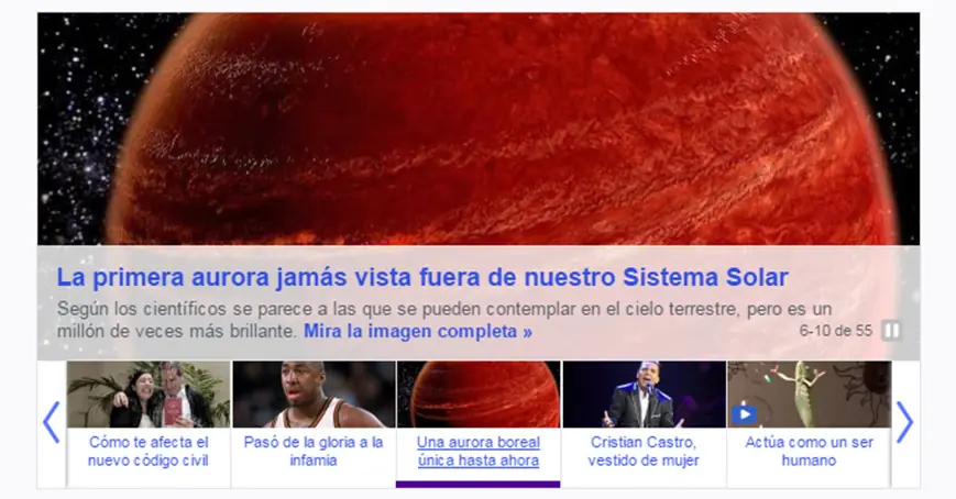 La primera aurora jamás vista fuera de nuestro Sistema Solar