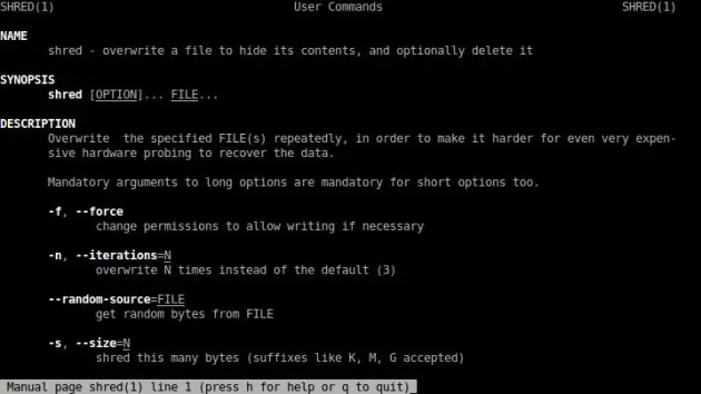 Como eliminar datos permanentemente con Shred