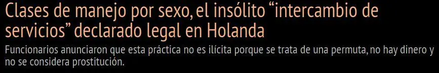 Clases de manejo por sexo - Legal y en holanda