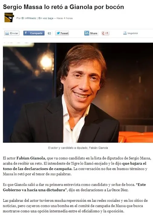 ¨TOP 10¨ Famosos Argentinos que se metieron en Politica