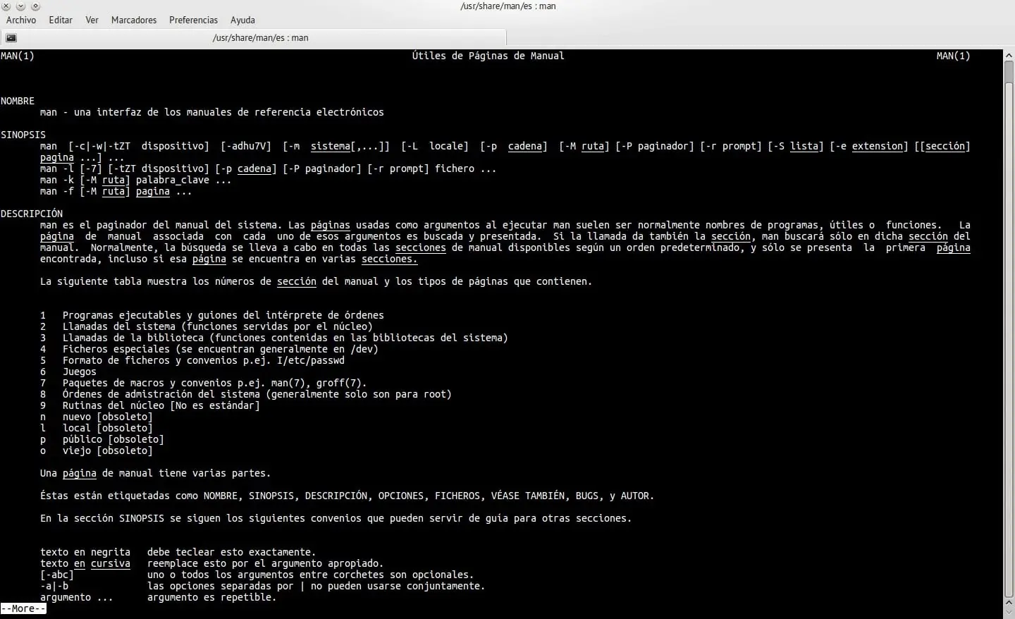 Converti los manuales (man) en PDF