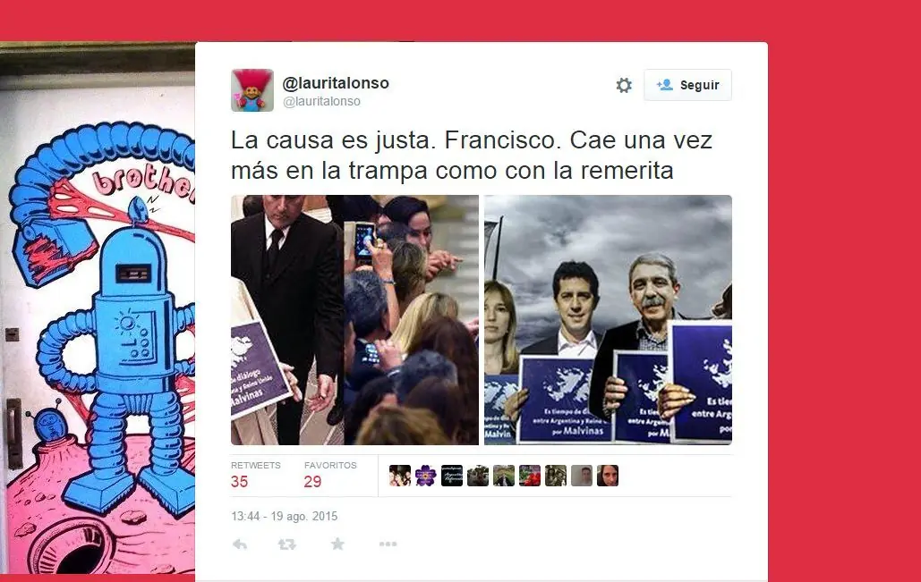 Laura Alonso cuestionó al Papa