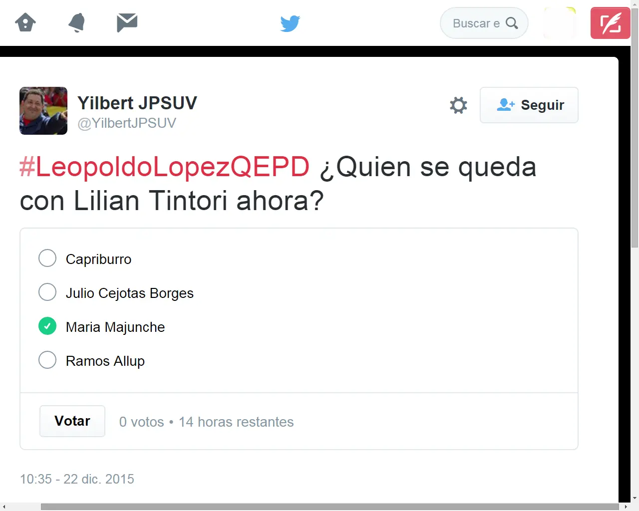 La indignante e intolerante TT de los chavistas