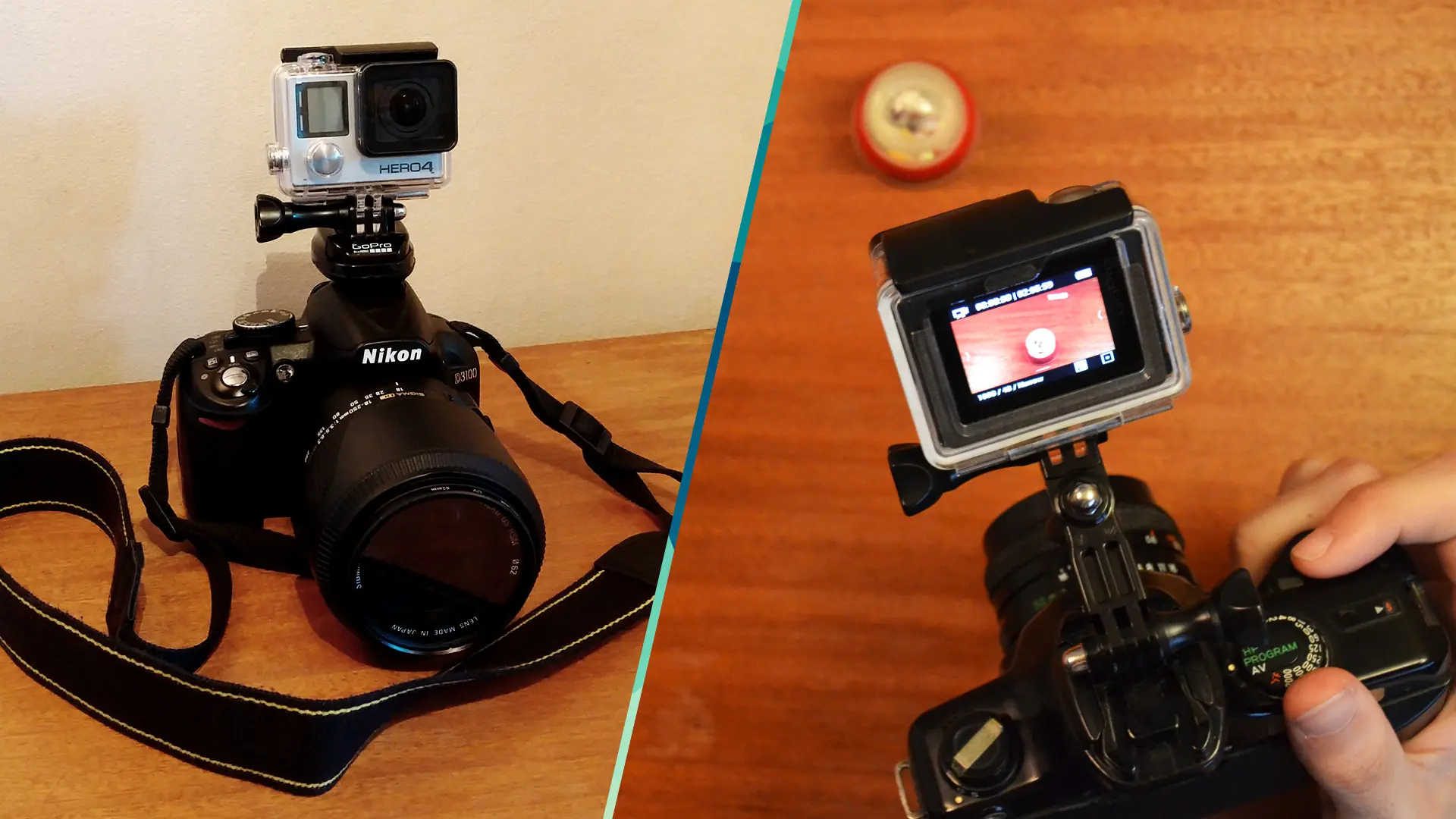 Montura p/GoPro sobre Réflex · DIY