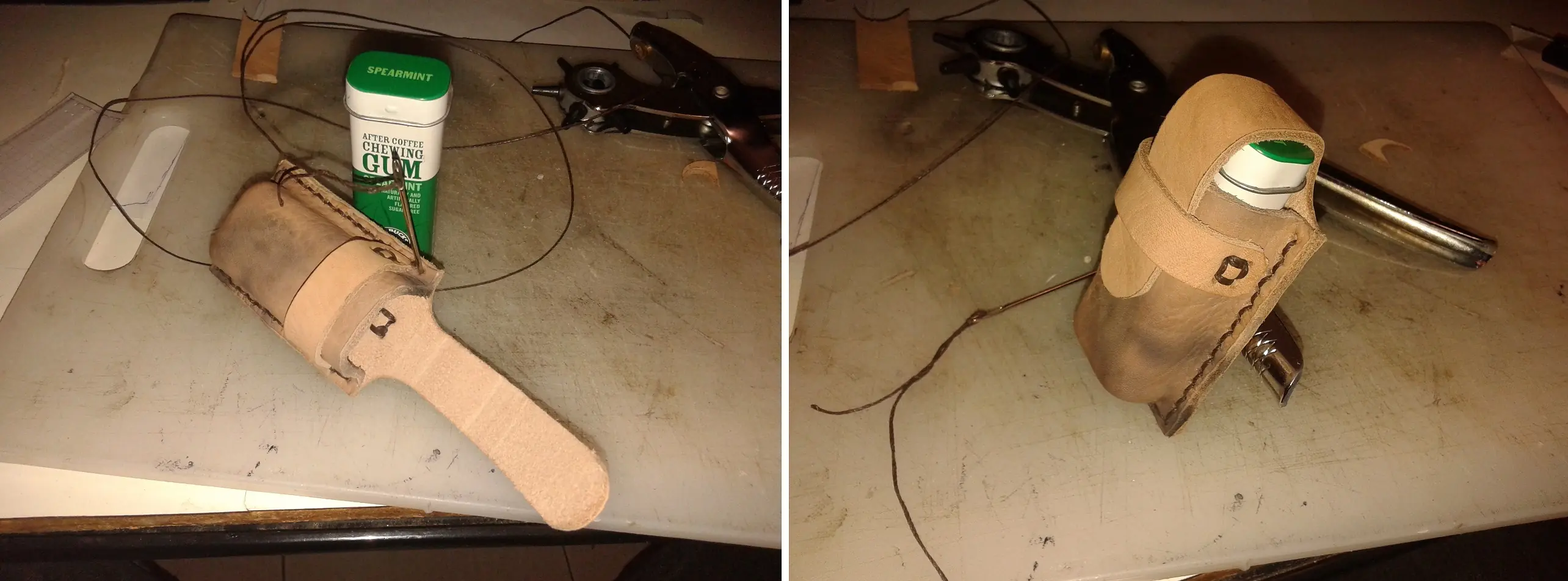 TUTORIAL - Como hacer un estuche de cuero vaqueta.