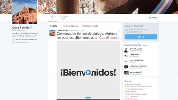 Nuevo Twitter de Casa de Gobierno