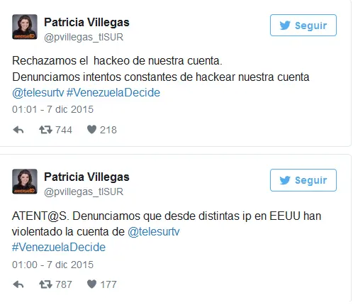 EEUU Ataca! TELESUR denuncia intento de hackeo por USA