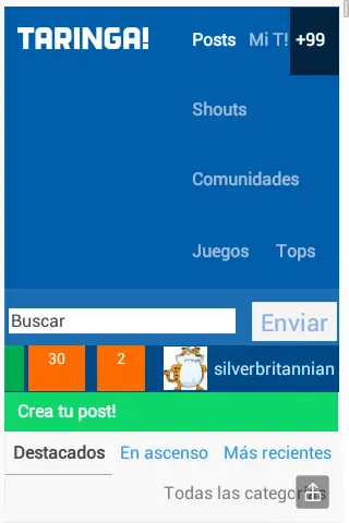 Imposible crear post desde el celular