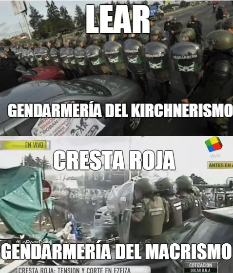 Malos comentarios sobre la represión de la Cresta Roja