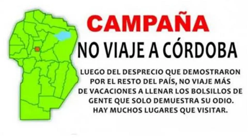 Militantes K lanzaron campaña "No viaje a Córdoba"